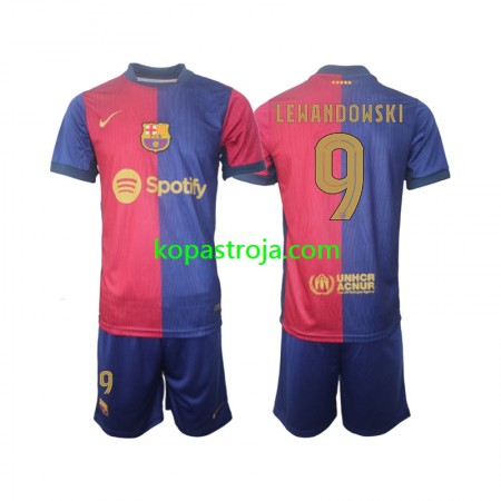 Billiga Fotbollströjor FC Barcelona UCL Font Robert Lewandowski 9 Barn Hemma tröja 2024/25 Kortärmad